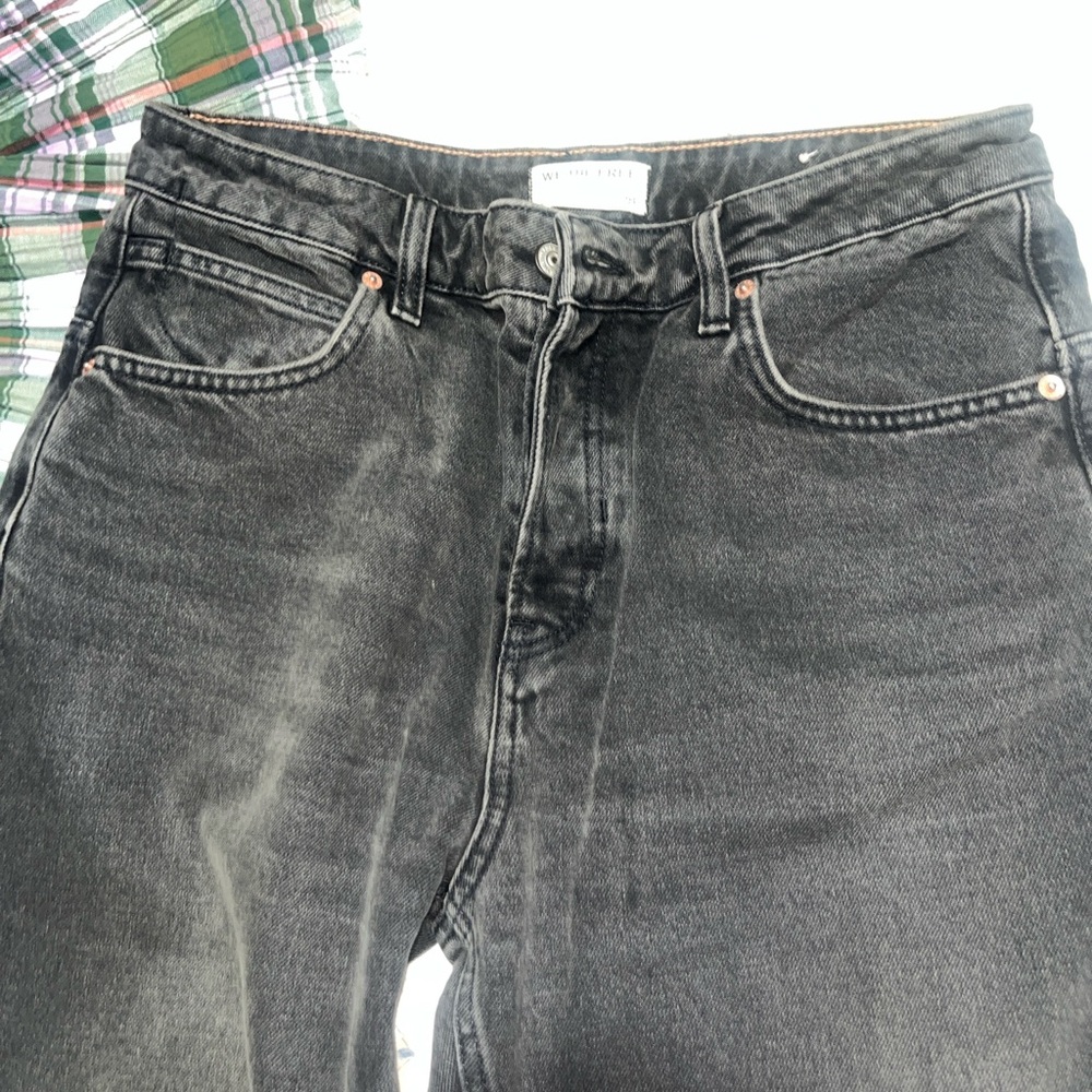 Free People Women's Black Boyfriend Jeans - Picture 3 of 4